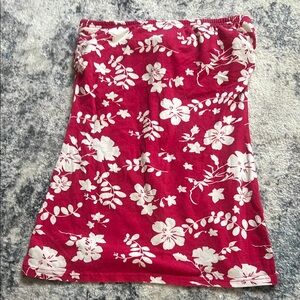 Y2K Authentic Vanity Red and White Floral Swim Coverup